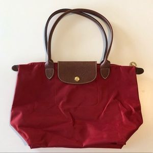 Longchamp Le Pliage Small Red Shoulder Tote Bag